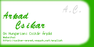 arpad csikar business card