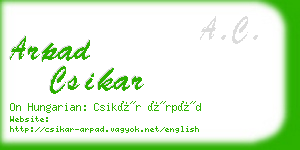 arpad csikar business card